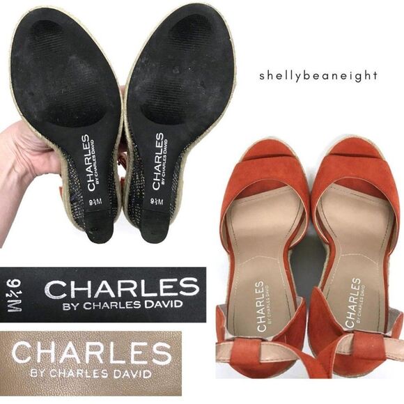 CHARLES DAVID BAY Wedge Ankle Sandals 9.5 in BOX - Picture 7 of 8